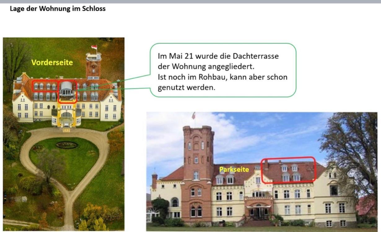 Schloss Lelkendorf Apartment Ulrichshusen Maisonette Fewo Mecklenburger Seenplatte Mit Dachterrasse Naehe Ostsee 外观 照片